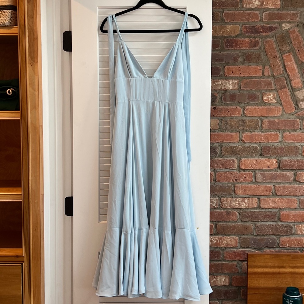 Fame and partners blue midi dress